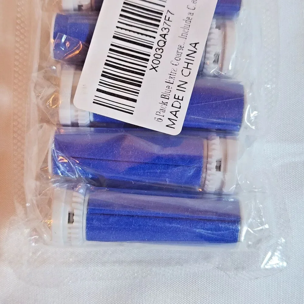 MOVELOVE 6 Pack Blue Extra Coarse Roller Refills Scholl Express Pedi Compatible